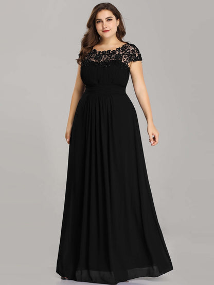 Allanah cap sleeve lace and chiffon bridesmaid dress darker colors - Bay Bridesmaid