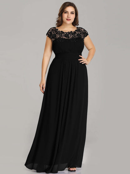 Allanah cap sleeve lace and chiffon bridesmaid dress darker colors - Bay Bridesmaid