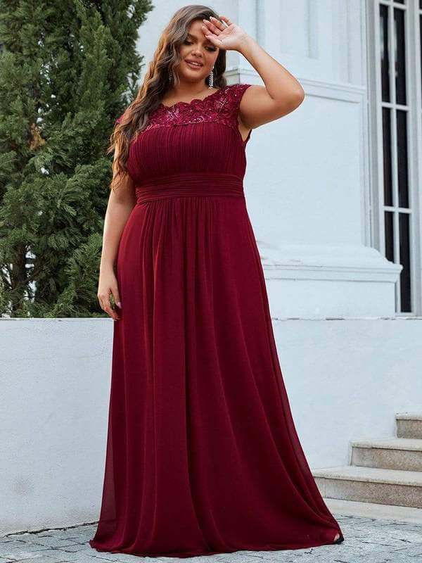 Allanah cap sleeve lace and chiffon bridesmaid dress darker colors - Bay Bridesmaid