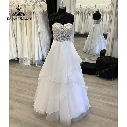 Roycebridal BRIDE,BRIDE EXPLORE All Wedding Dresses,BRIDE EXPLORE Custom Wedding Dresses 👗,BRIDE EXPLORE Plus SizeBoho Ball Gown Wedding Dress Custom For Women 2025 Bride Gowns Sexy Sweetheart Sleeveless Backless Lace Appliques Sweep vestidos