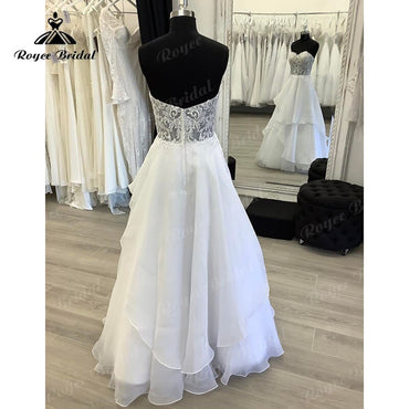 Roycebridal BRIDE,BRIDE EXPLORE All Wedding Dresses,BRIDE EXPLORE Custom Wedding Dresses 👗,BRIDE EXPLORE Plus SizeBoho Ball Gown Wedding Dress Custom For Women 2025 Bride Gowns Sexy Sweetheart Sleeveless Backless Lace Appliques Sweep vestidos