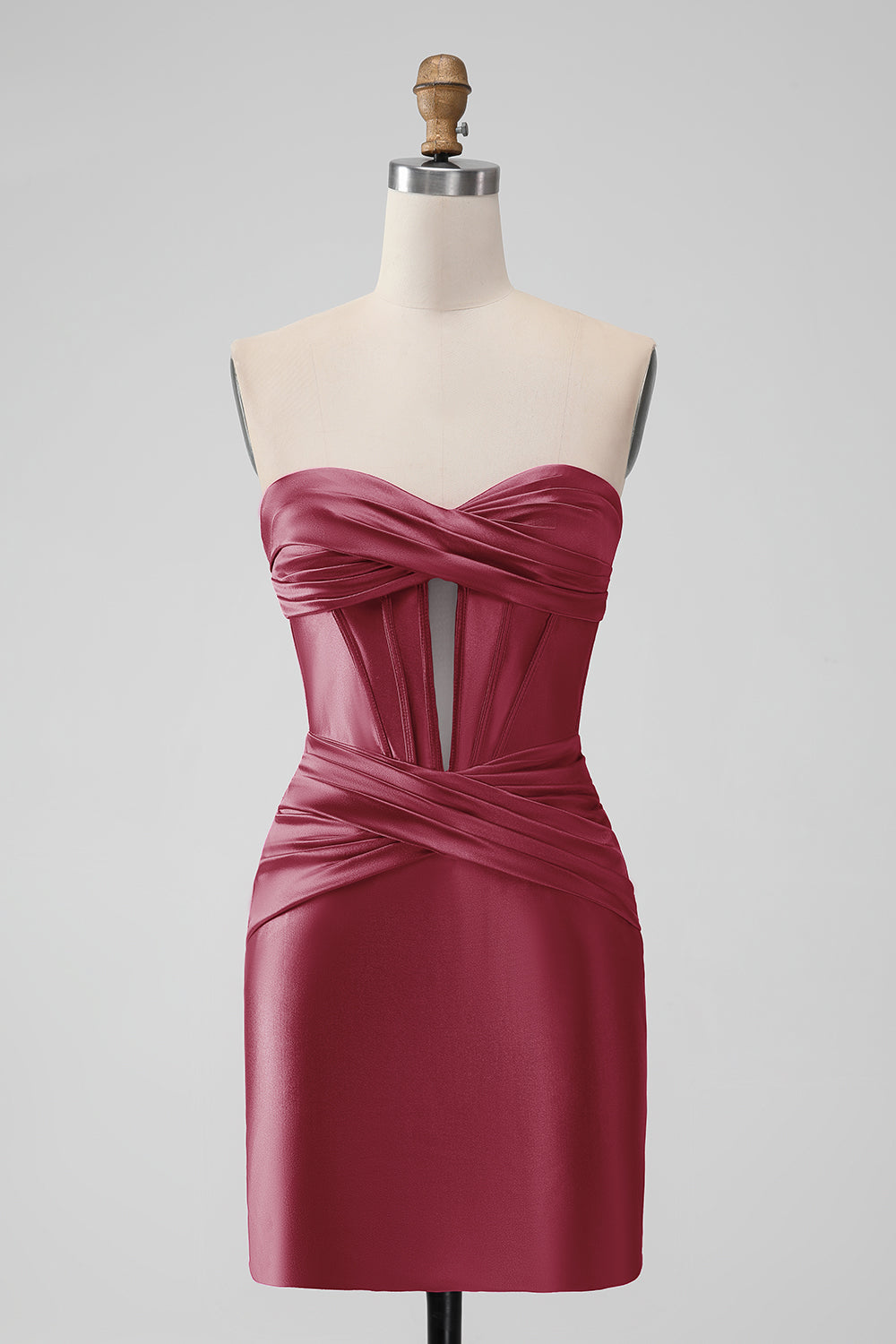 Fuchsia Bodycon Sweetheart Pleated Corset Short Homecoming Dress