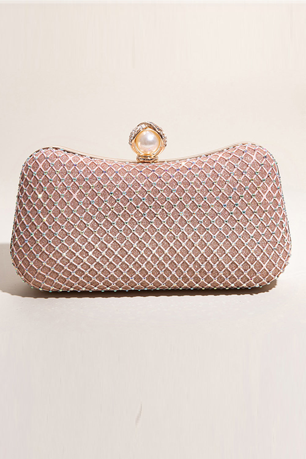 Glitter Blush Beaded Party Clutch