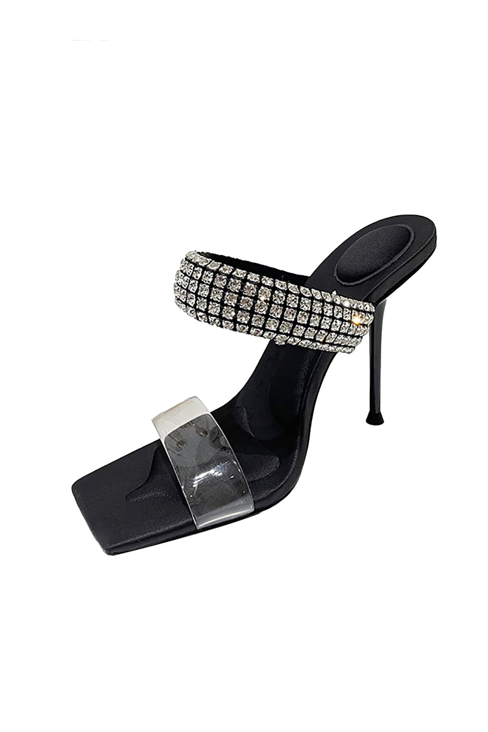 Square Toe Stiletto High Heels with Beading