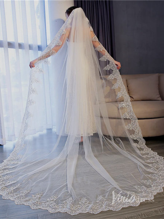 Cathedral Length Mantilla Veil Viniodress TS17154-Veils-Viniodress-Ivory-118''-Viniodress