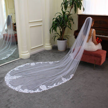 Cathedral Length Spanish Mantilla Veil Viniodress V685-Veils-Viniodress-Ivory-Viniodress