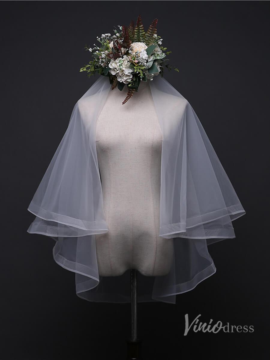 Cheap 2 Tier Short Blusher Veil Viniodress TS17133-Veils-Viniodress-Ivory-Viniodress