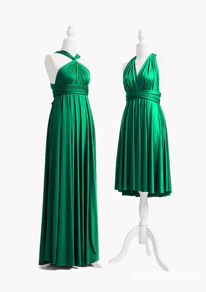 Cheap Infinity Chiffon Emerald Green Junior Bridesmaid Dresses Multiway