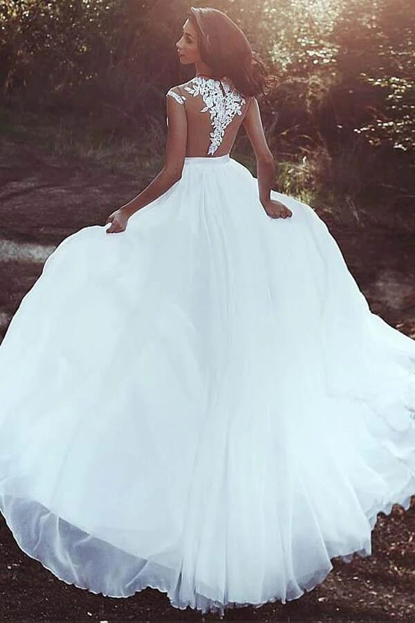 Tulle a line wedding dresses | lace wedding dresses | wedding dresses stores | musebridals.com