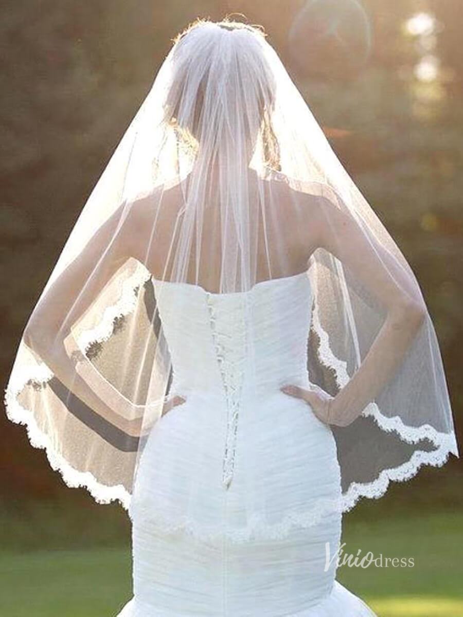 Classic One Tier Short Mantilla Veil Viniodress-Veils-Viniodress-Ivory-Viniodress