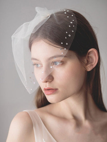 Roycebridal Vintage-Inspired Birdcage Veils with Tiny Crystals Blusher Veil