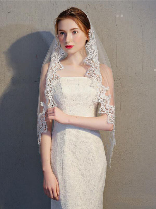 Roycebridal Vintage-Inspired Bridal Mantilla Veils Short Wedding Veil