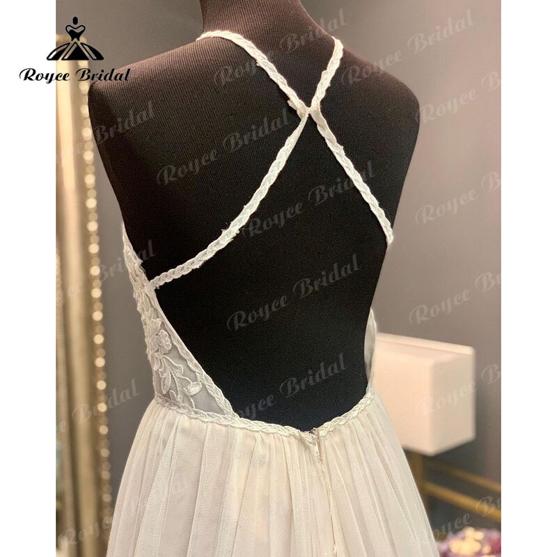 Elgant hochzeitskleid Boho A Line Halter Backless Lace Bodice Tulle Open Back Wedding Dress Wedding Gown Vestidos De Noiva 2025