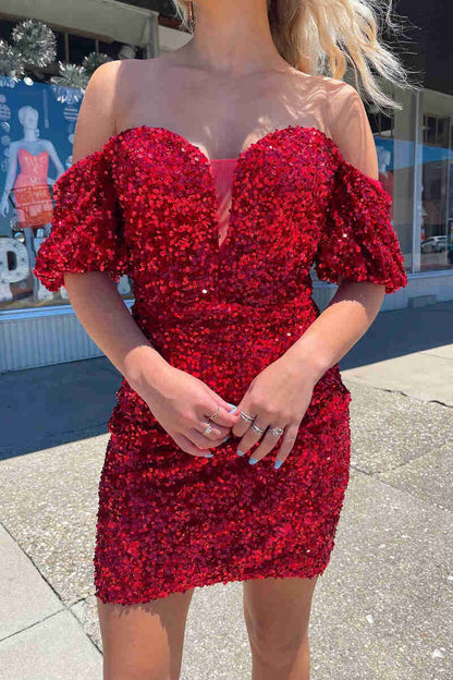 Verity |Bodycon Sweetheart Sequins Homecoming Dress