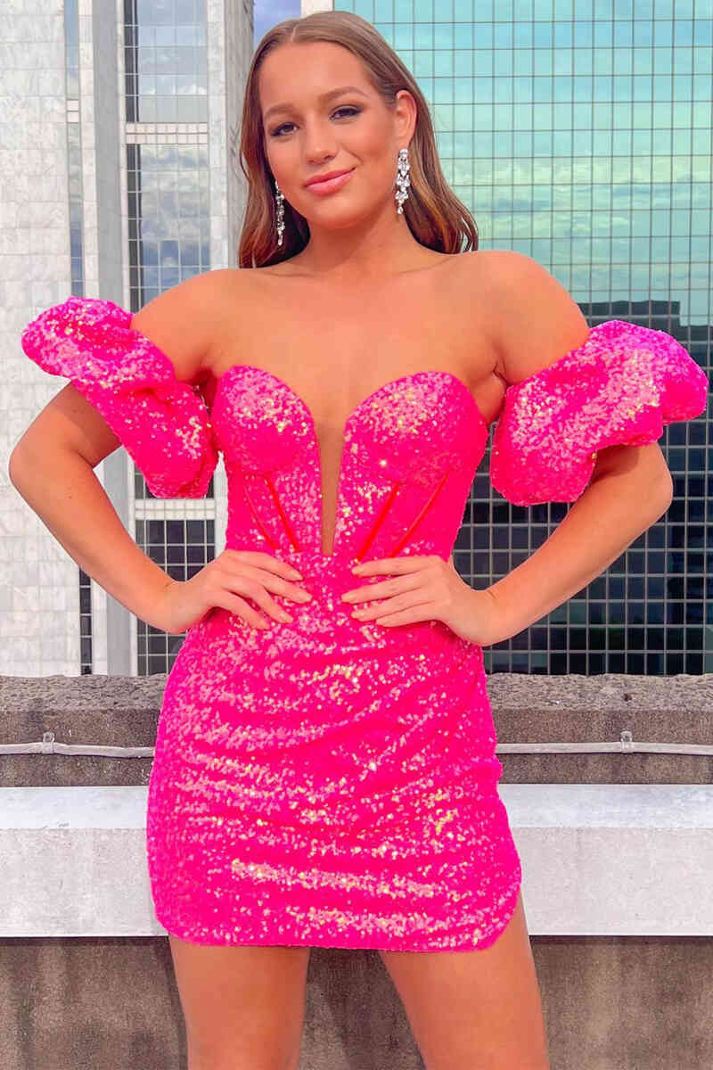 Verity |Bodycon Sweetheart Sequins Homecoming Dress