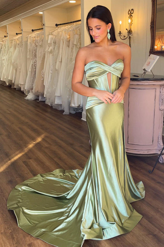 Roycebridal Brylee| Sweetheart Satin Mermaid Long Prom Dress