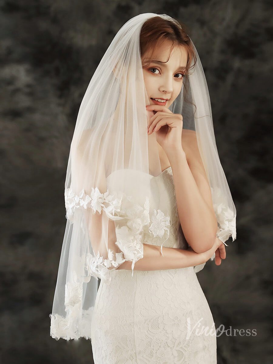 Fingertip Length Blusher Veil Viniodress-Veils-Viniodress-Ivory-Viniodress