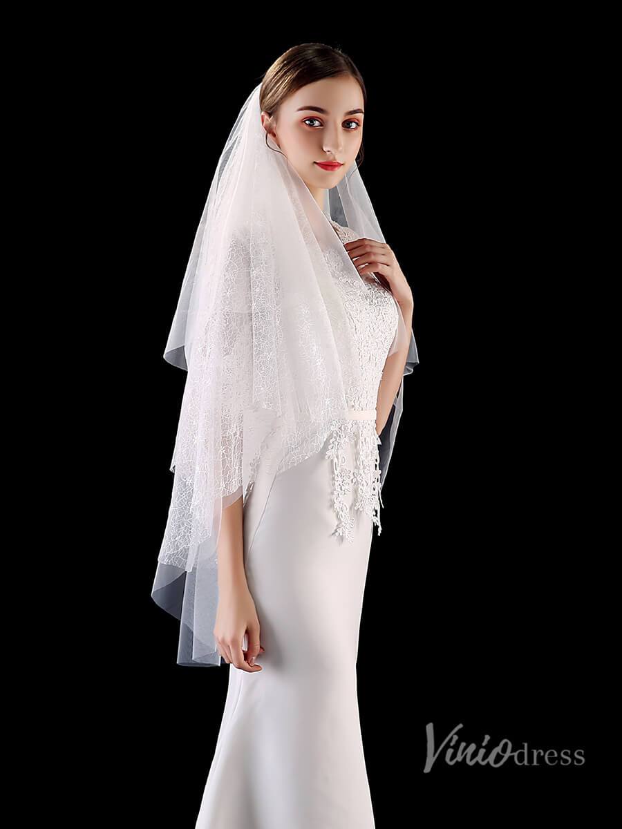 Fingertip Length Tulle Bridal Veil Viniodress TS1903-Veils-Viniodress-Ivory-Viniodress