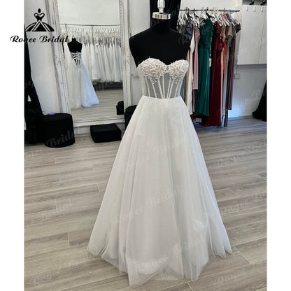 Roycebridal BRIDE,BRIDE EXPLORE All Wedding Dresses,BRIDE EXPLORE Custom Wedding Dresses 👗,BRIDE EXPLORE Plus SizeGlitter Off The Shoulder Corset Wedding Dress Lace Up Back 2022 Sweetheart Vestido Civil Bridal Beach Wedding Gowns Floor Length