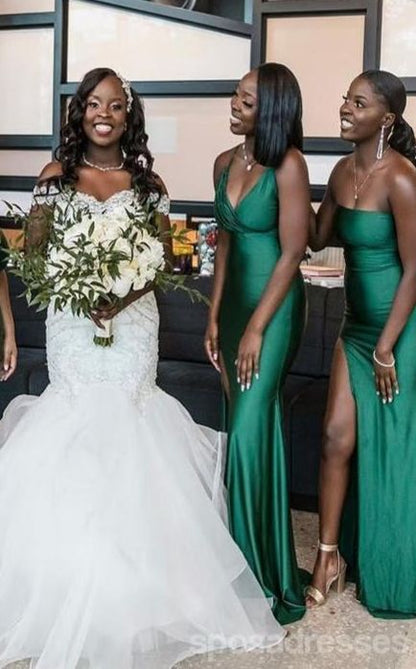 Roycebridal Multiway Elastic Satin Emerald Green Bridesmaid Dresses Mismatched