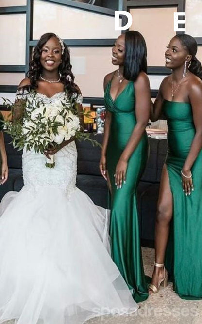 Roycebridal Multiway Elastic Satin Emerald Green Bridesmaid Dresses Mismatched