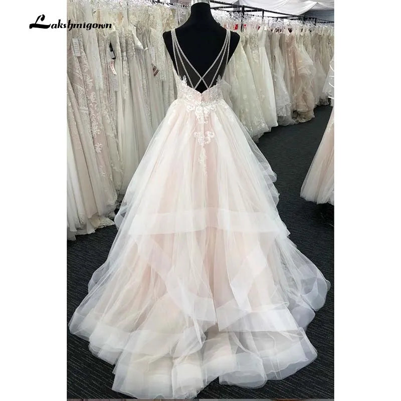 Roycebridal 2021 Bohemian Wedding Dresses With Ruched Lace Boho Bridal Gown vestido de noiva robe de mariee