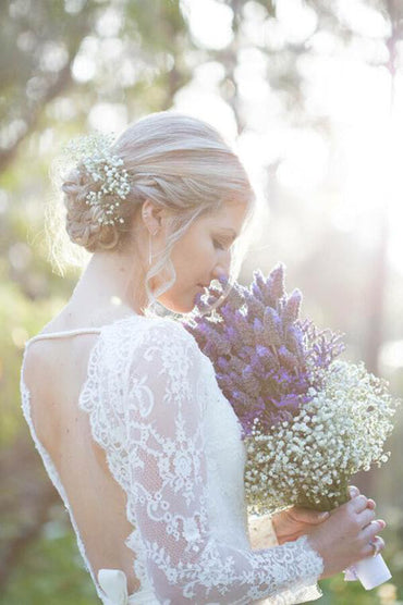 Ivory  Satin Lace Sheath V-neck Long Sleeves Wedding Dresses, Bridal Gown, MW578 | cheap lace wedding dresses | wedding gowns | bridal outfit | www.musebridals.com