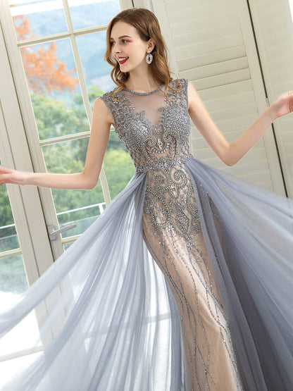 Mermaid / Trumpet Luxurious Glittering Fairy Sexy Formal Evening Dresses Prom Dresses Sleeveless - dressblee