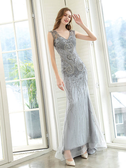 Roycebridal Mermaid / Trumpet Luxurious Glittering Fairy Sexy Formal Evening Dresses Sleeveless