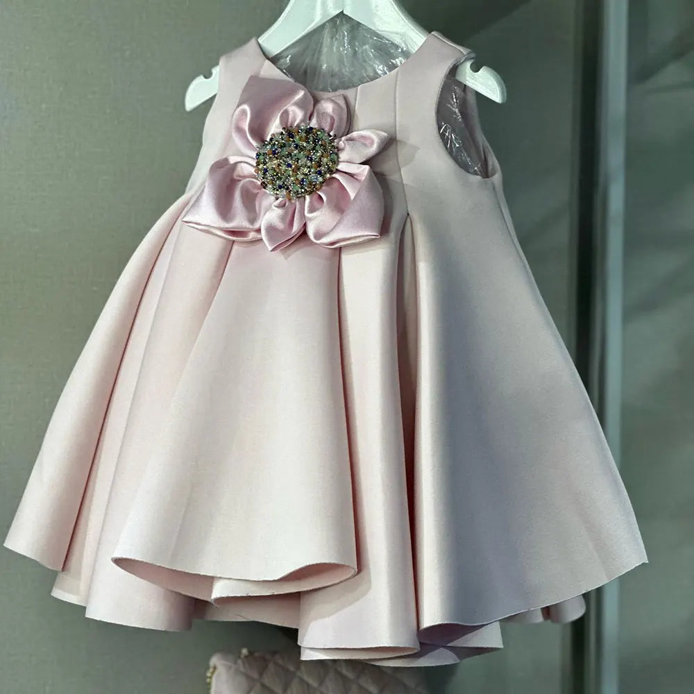 Roycebridal Elegant White Girl Dress Handmade Flowers Princess Baby Kids Wedding Birthday Party Gown First Communion 2025 J386