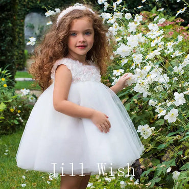 Roycebridal Luxury Dubai White Girl Dress Flowers Princess Baby Kids Wedding Birthday Party Evening Prom Gown Communion 2025 J192