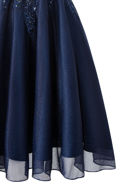 Evelyn Navy Blue | A-line Chiffon Short Homecoming Dress