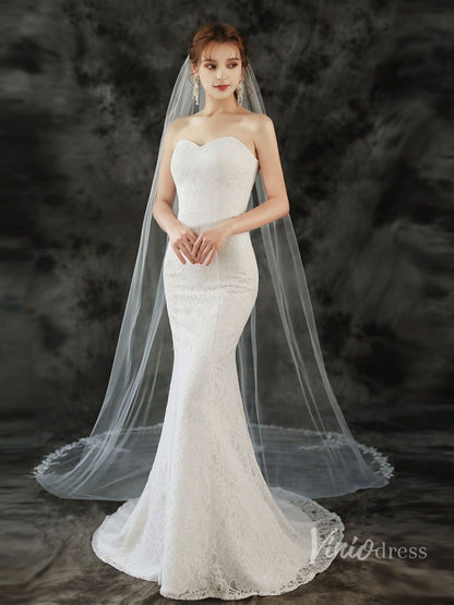 Lace Appliqued 1 Tier Cathedral Veil Viniodress TS1911-Veils-Viniodress-Ivory-Viniodress