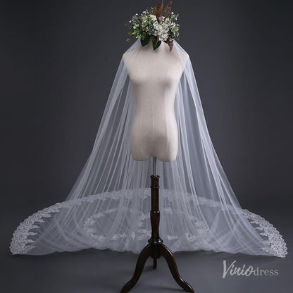 Lace Appliqued Cathedral Veil Viniodress TS17139-Veils-Viniodress-Ivory-Viniodress