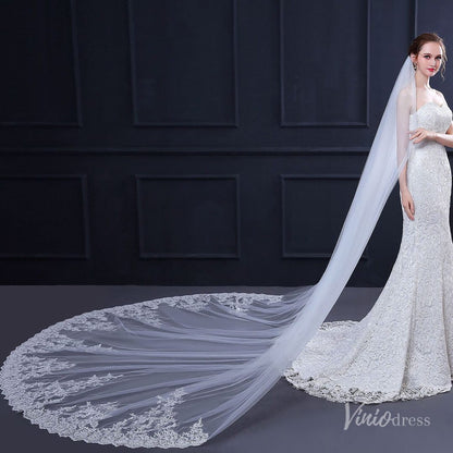 Lace Appliqued Cathedral Veil Viniodress TS18011-Veils-Viniodress-Ivory-Viniodress