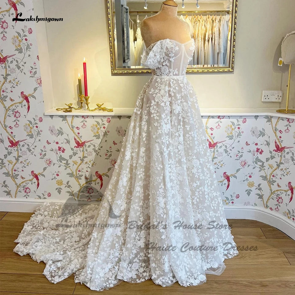 Roycebridal Roycebridal Luxury Lace Boho Wedding Dresses For Women 2024 Vestido Boda Civil Corset Bridal Gowns Off The Shoulder Custom Made