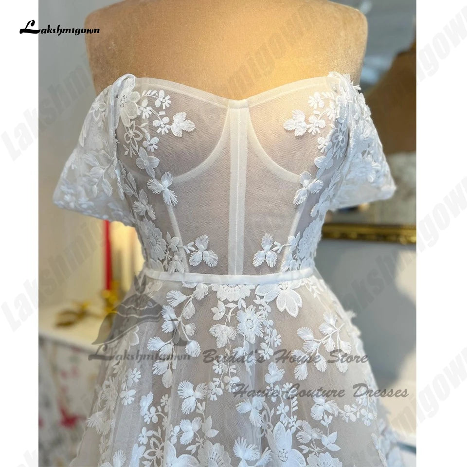 Roycebridal Roycebridal Luxury Lace Boho Wedding Dresses For Women 2024 Vestido Boda Civil Corset Bridal Gowns Off The Shoulder Custom Made