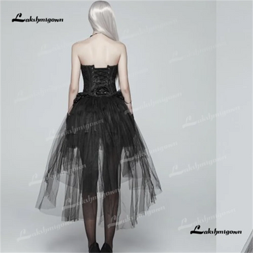 Roycebrial Strapless A Line Wedding Dress 2025 Lace Lace Up Black Party dressفساتين سهرةvestidos de nocherobes de soiréeevening