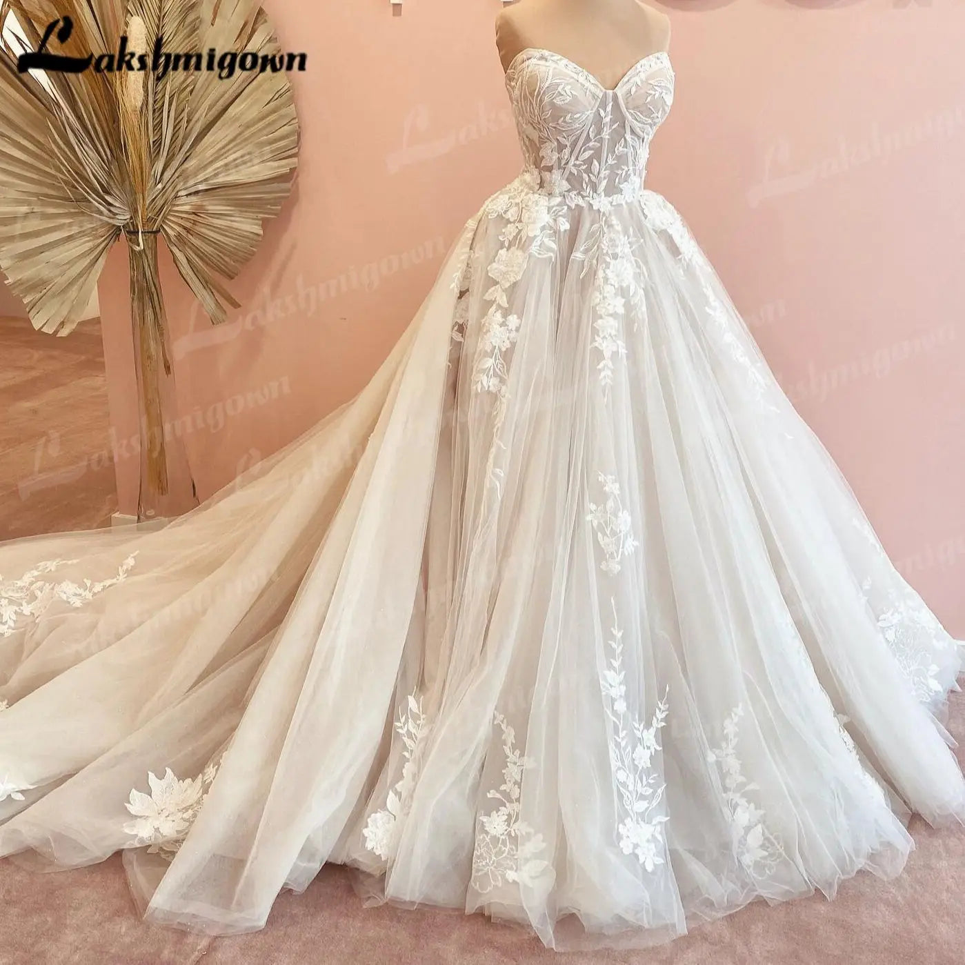 Roycebridal Luxurious Court Train Wedding Dress 2025 Vestido Civil Tulle Wedding Dresses Sleeveless Lace Bodice Bridal Gown  Robe de mariee