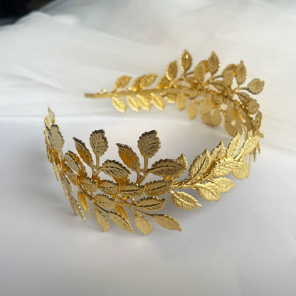 Roycebridal European And American Baroque Leaf bridal Headband Retro Alloy Color Wedding Dress Show Catwalk Hair Accessories