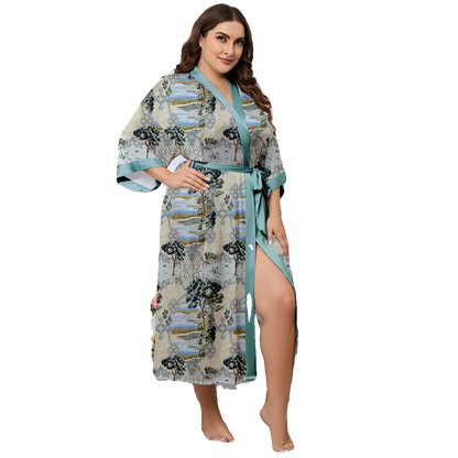 Roycebridal Home Service Suit Plus Size Robe Bathrobe Pajamas