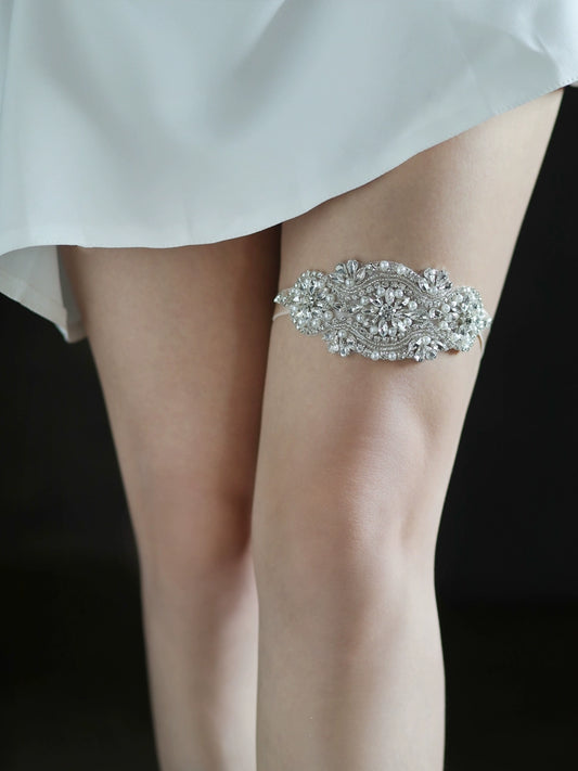 Roycebrial Wedding Garter Rhinestone Garter Bride