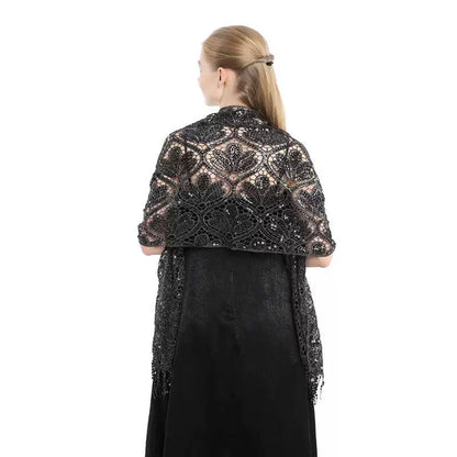 Roycebridal Jackets&Wraps Sequined Tassel Shawl Party Evening Dress Cheongsam Outer Shawl Bridesmaid Long Scarf