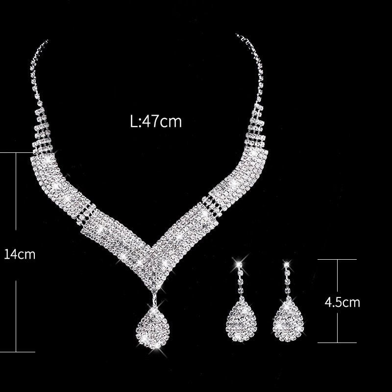 Roycebridal Wedding Jewelry Set Bridal Wedding Supplies Necklace Earrings Jewelry Set