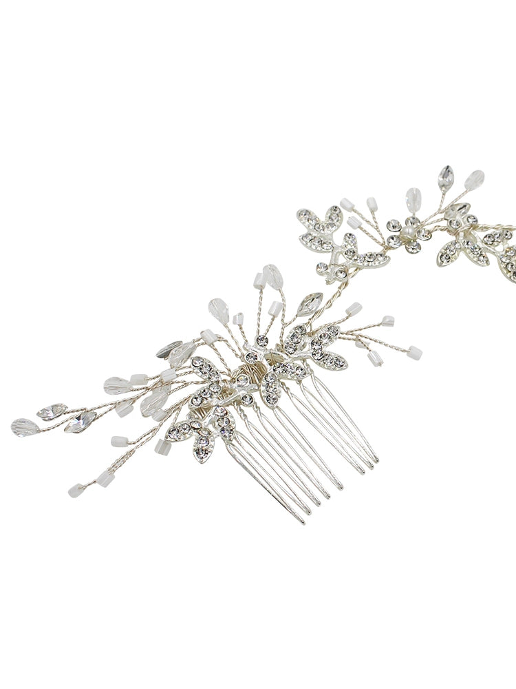 Roycebridal Rhinestone Alloy Leaf Bridal Headdress Retro Handmade Hair Accessories Studio Photo Accessories