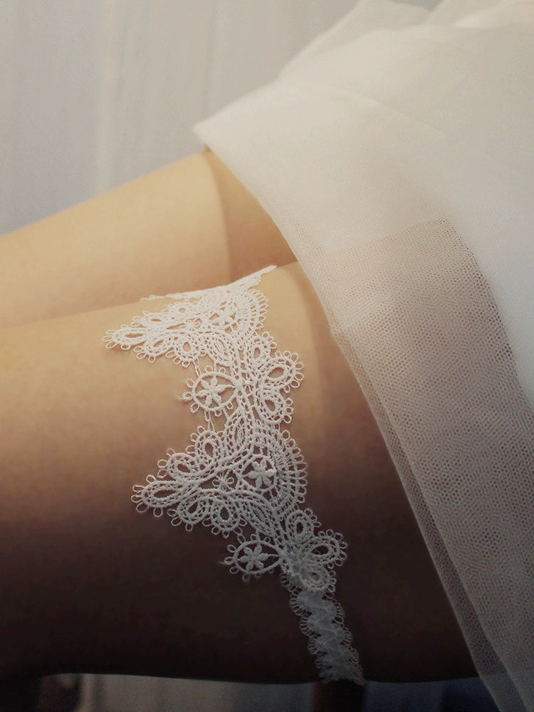 Roycebrial Wedding Garter White Lace Bridal Garter