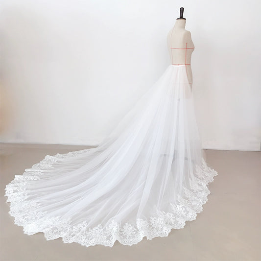 Roycebridal Detachable Train Removable Fishtail 1 Meter Lace