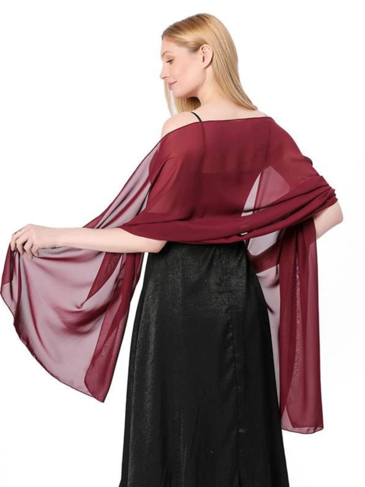 Roycebridal Jackets&Wraps Pure Color Chiffon Evening Shawl Bride Bridesmaid Wedding Dress With Cheongsam Party Scarf Female