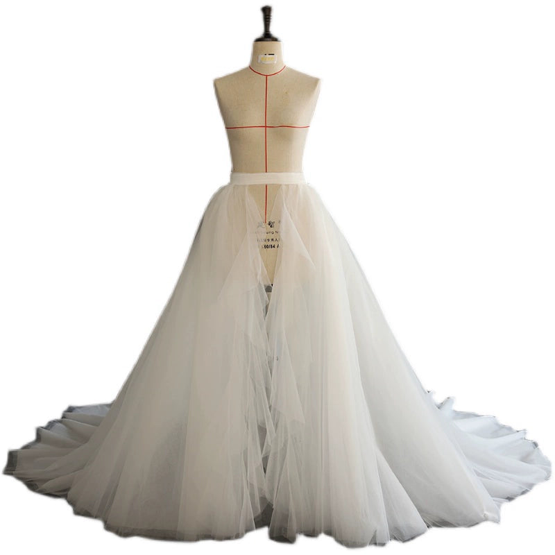 Roycebridal Detachable Train Removable Multi-layer Trailing Mesh