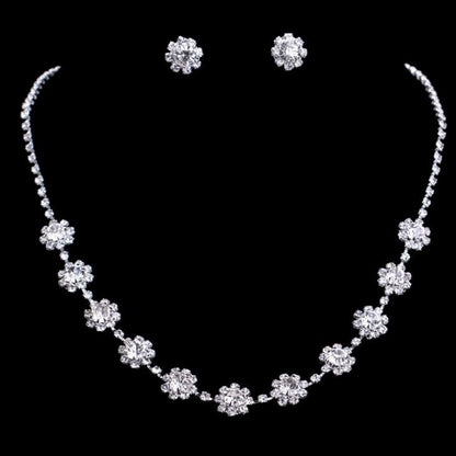 Roycebridal Simple Shiny Sunflower Necklace Earrings Set Women's Clothing Accessories Wedding Necklace